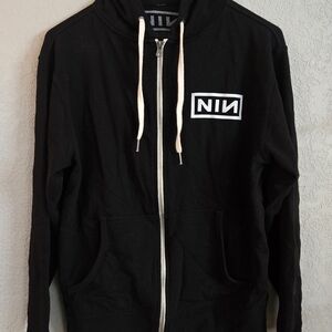 Black Nine Inch Nails NIN Zip-Up Hoodie